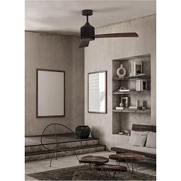 Obrázek pro produkt Stropní ventilátor AXEL černý hliník a listy ořech - NOVA LUCE