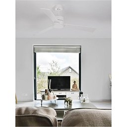 Obrázek pro produkt Stropní ventilátor AXEL bílý hliník a listy dub - NOVA LUCE