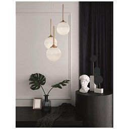 Obrázek pro produkt Závěsné svítidlo CANTONA bílé opálové sklo mosaz zlatá G9 3x5W 230V IP20 bez žárovky - NOVA LUCE