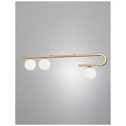 Obrázek pro produkt Závěsné svítidlo CANTONA bílé opálové sklo mosaz zlatá G9 3x5W 230V IP20 bez žárovky - NOVA LUCE