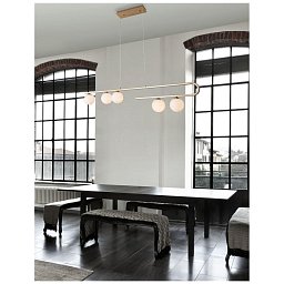 Obrázek pro produkt Závěsné svítidlo CANTONA bílé opálové sklo mosaz zlatá G9 5x5W 230V IP20 bez žárovky - NOVA LUCE