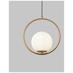 Obrázek pro produkt Závěsné svítidlo OBITAR opálové sklo mosazný zlatý kov E27 1x12W 230V IP20 bez žárovky - NOVA LUCE