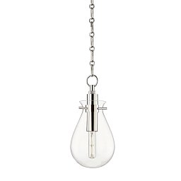 Obrázek pro produkt Závěsné svítidlo IVY ocel/sklo nikl/čirá E27 1x5W - HUDSON VALLEY