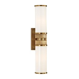 Obrázek pro produkt Nástěnné svítidlo HARPER mosaz/sklo staromosaz/opál E27 2x100W - HUDSON VALLEY