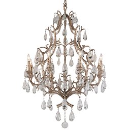 Obrázek pro produkt Závěsné svítidlo AMADEUS kov/křišťál bronz E14 8x40W - HUDSON VALLEY (Corbettt)