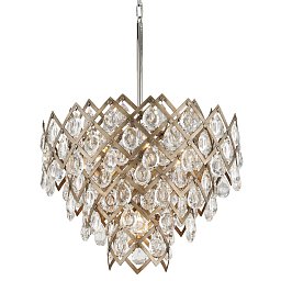 Obrázek pro produkt Závěsné svítidlo TIARA kov/ocel/křišťál bronz/čirá E14 7x40W - HUDSON VALLEY (Corbettt)