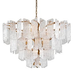 Obrázek pro produkt Závěsné svítidlo PIEMONTE kov/sklo zlatá/čirá E14 12x60W - HUDSON VALLEY (Corbettt)