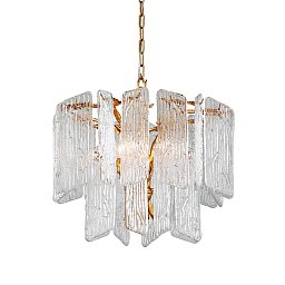 Obrázek pro produkt Závěsné svítidlo PIEMONTE kov/sklo zlatá/čirá E14 4x60W - HUDSON VALLEY (Corbettt)