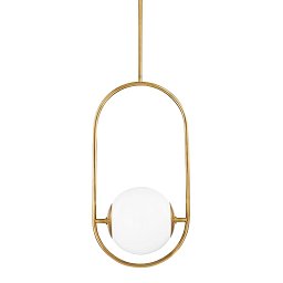 Obrázek pro produkt Závěsné svítidlo EVERLEY mosaz/sklo mosaz/opál E27 1x40W - HUDSON VALLEY (Corbettt)