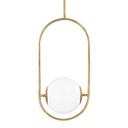 Obrázek pro produkt Závěsné svítidlo EVERLEY mosaz/sklo mosaz/opál E27 1x40W - HUDSON VALLEY (Corbettt)