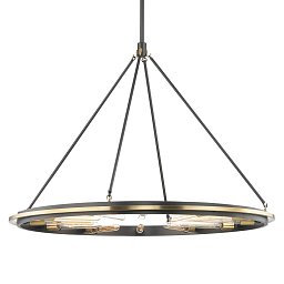 Obrázek pro produkt Závěsné svítidlo CHAMBERS ocel starobronz E27 12x75W - HUDSON VALLEY