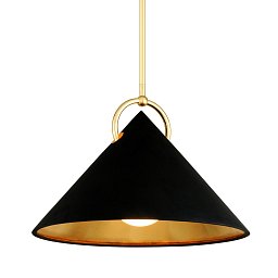 Obrázek pro produkt Závěsné svítidlo CHARM kov/sklo černá/zlatá/opál E27 1x100W - HUDSON VALLEY (Corbettt)