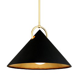 Obrázek pro produkt Závěsné svítidlo CHARM kov/sklo černá/zlatá/opál E27 1x100W - HUDSON VALLEY (Corbettt)