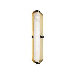 Obrázek pro produkt Nástěnné svítidlo TRIBECA mosaz/alabastr staromosaz/černá/bílá LED 11W 2700K stmívatelné - HUDSON VALLEY