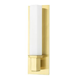 Obrázek pro produkt Nástěnné svítidlo Walton ocel/sklo staromosaz/opál E27 1x75W - HUDSON VALLEY (Corbettt)