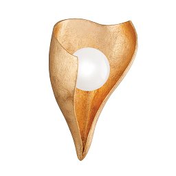 Obrázek pro produkt Nástěnné svítidlo MOONSTONE ocel/sklo zlatá/bílá G9 1x6W - HUDSON VALLEY (Corbettt)