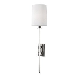 Obrázek pro produkt Nástěnné svítidlo FREDONIA mosaz/hedvábí nikl/bílá E14 1x60W - HUDSON VALLEY
