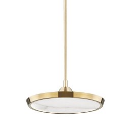 Obrázek pro produkt Závěsné svítidlo DRAPER mosaz/alabastr staromosaz/bílá LED 35W 2700K stmívatelné - HUDSON VALLEY