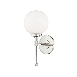 Obrázek pro produkt Nástěnné svítidlo BOWERY ocel/sklo nikl/opál E27 1x60W - HUDSON VALLEY