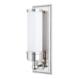 Obrázek pro produkt Nástěnné svítidlo EVERETT mosaz/sklo nikl/opál E27 1x100W - HUDSON VALLEY