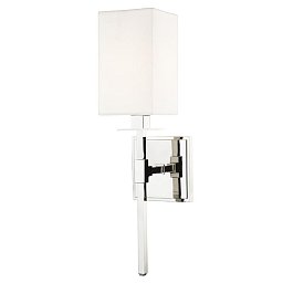 Obrázek pro produkt Nástěnné svítidlo TAUNTON ocel/textil nikl/bílá E14 1x60W - HUDSON VALLEY