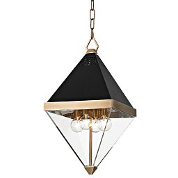 Obrázek pro produkt Závěsné svítidlo COLTRANE ocel/akryl staromosaz/čirá E14 4x25W - HUDSON VALLEY