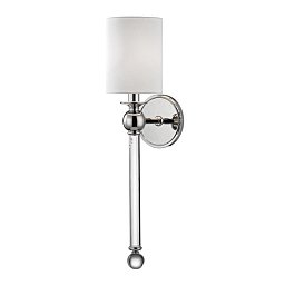 Obrázek pro produkt Nástěnné svítidlo GORDON mosaz/hedvábí nikl/bílá E14 1x40W - HUDSON VALLEY