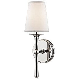 Obrázek pro produkt Nástěnné svítidlo ISLIP mosaz/textil nikl/bílá E14 1x60W - HUDSON VALLEY