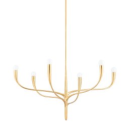 Obrázek pro produkt Závěsné svítidlo LABRA ocel zlatá E14 6x60W - HUDSON VALLEY