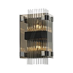 Obrázek pro produkt Nástěnné svítidlo APOLLO kov/sklo bronz/chrom/kouřová E14 2x40W - HUDSON VALLEY (Troy)