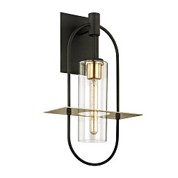 Obrázek pro produkt Venkovní nástěnné svítidlo SMYTH kov/mosaz/sklo bronz/kartáčovaná mosaz/čirá E27 1x13W - HUDSON VALLEY (Troy)