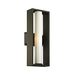 Obrázek pro produkt Venkovní nástěnné svítidlo MONDRIAN hliník/sklo bronz/opál E27 1x60W - HUDSON VALLEY (Troy)