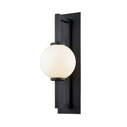 Obrázek pro produkt Venkovní nástěnné svítidlo DARWIN hliník/sklo černá/opál E27 1x60W - HUDSON VALLEY (Troy)