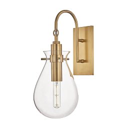 Obrázek pro produkt Nástěnné svítidlo IVY ocel/sklo staromosaz/čirá E27 1x4W - HUDSON VALLEY