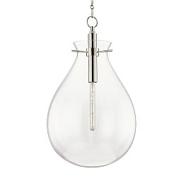 Obrázek pro produkt Závěsné svítidlo IVY ocel/sklo nikl/čirá E27 1x10W - HUDSON VALLEY