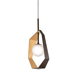 Obrázek pro produkt Závěsné svítidlo ORIGAMI kov/sklo bronz/zlatá/matná G9 1x6W - HUDSON VALLEY (Troy)