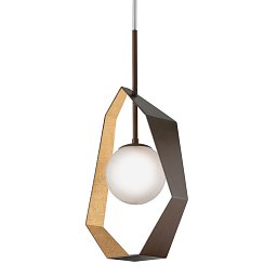 Obrázek pro produkt Závěsné svítidlo ORIGAMI kov/sklo bronz/zlatá/matná E27 1x40W - HUDSON VALLEY (Troy)
