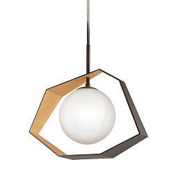 Obrázek pro produkt Závěsné svítidlo ORIGAMI kov/sklo bronz/zlatá/matná E27 1x40W - HUDSON VALLEY (Troy)