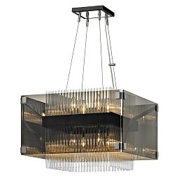 Obrázek pro produkt Závěsné svítidlo APOLLO kov/sklo bronz/chrom/kouřová E14 8x40W - HUDSON VALLEY (Troy)