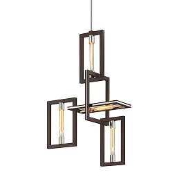 Obrázek pro produkt Závěsné svítidlo ENIGMA kov bronz/ocel E27 4x40W - HUDSON VALLEY (Troy)