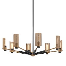 Obrázek pro produkt Závěsné svítidlo PILSEN kov/ocel bronz/staromosaz/mosaz E27 8x8W - HUDSON VALLEY (Troy)