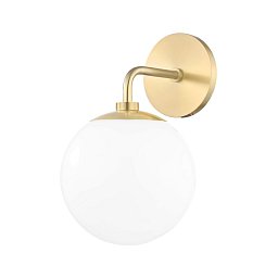 Obrázek pro produkt Nástěnné svítidlo STELLA ocel/sklo staromosaz/bílá E27 1x40W - HUDSON VALLEY (Mitzi)