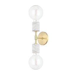 Obrázek pro produkt Nástěnné svítidlo ASIME ocel staromosaz E27 2x40W - HUDSON VALLEY (Mitzi)