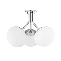 Obrázek pro produkt Stropní svítidlo ESTEE ocel/sklo nikl/bílá E27 3x60W - HUDSON VALLEY (Mitzi)