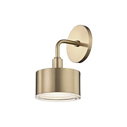 Obrázek pro produkt Nástěnné svítidlo NORA ocel/sklo staromosaz/matná G9 1x6W - HUDSON VALLEY (Mitzi)
