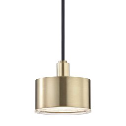 Obrázek pro produkt Závěsné svítidlo NORA ocel/sklo staromosaz/matná G9 1x6W - HUDSON VALLEY (Mitzi)