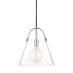 Obrázek pro produkt Závěsné svítidlo KARIN ocel/sklo nikl/čirá E27 1x60W - HUDSON VALLEY (Mitzi)