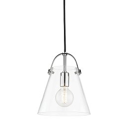 Obrázek pro produkt Závěsné svítidlo KARIN ocel/sklo nikl/čirá E27 1x60W - HUDSON VALLEY (Mitzi)