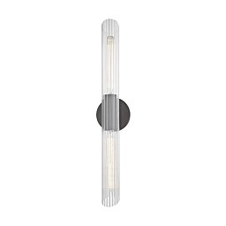 Obrázek pro produkt Nástěnné svítidlo CECILY ocel/sklo starobronz/čirá E27 2x40W - HUDSON VALLEY (Mitzi)