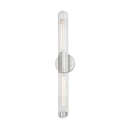 Obrázek pro produkt Nástěnné svítidlo CECILY ocel/sklo nikl/čirá E27 2x40W - HUDSON VALLEY (Mitzi)